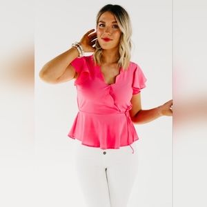 The Kairo Scalloped V Neck Blouse